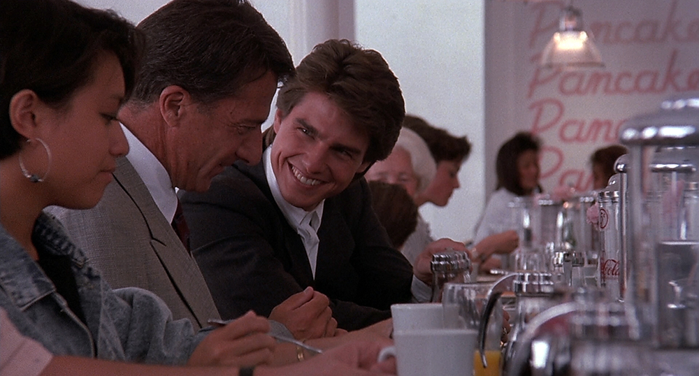 Photo of Dustin Hoffman as Raymond and Tom Cruise as Charlie.