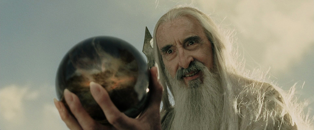 Photo of Christopher Lee as the wizard Saruman in the Extended Edition.