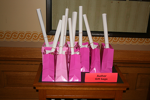 Gift bags for the 2010 Kansas Notable Books authors.