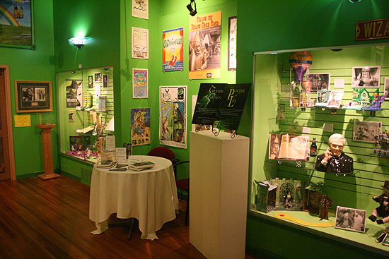 My perch for Saturday, inside the Oz Museum, near the Emerald City displays.