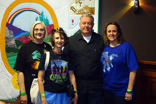 Friends and Oz fans who traveled from Kansas City, Missouri, for the festival. Left to right: Melodie Foreman, Cathy Allen, author Paul Miles Schneider, and Jane Albright. OZtoberFest 2013. Wamego, Kansas.
