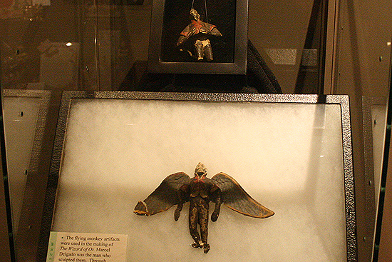 One of only four flying monkeys known to exist. Made of rubber and suspended from wires, it was seen in the MGM film flying past the witch's castle and descending through the trees, down into the Haunted Forest, to attack Dorothy and her friends! This is the only one that still has its fragile wings intact after 75 years. A rare movie artifact, indeed!