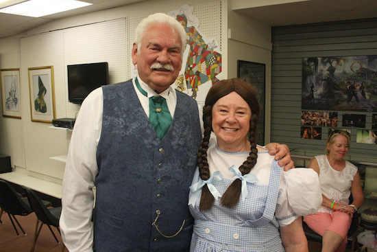 Wonderful friends Bob Baum, great-grandson of L. Frank Baum, and his wife Clare get into the spirit of Oz-Stravaganza! 2014, dressed as MGM's "Wizard" and "Dorothy" for Saturday's costume contest.