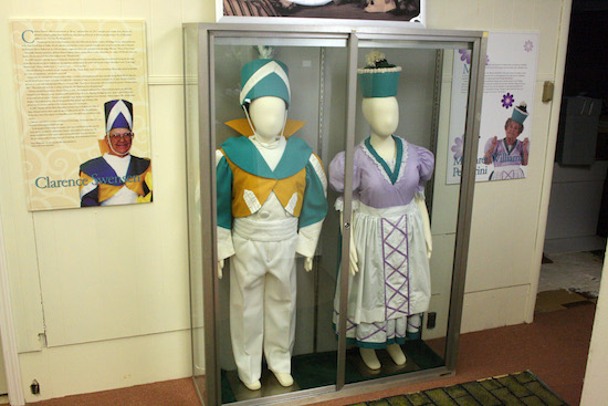 The festival and event costumes worn countless times by MGM Munchkins Clarence Swensen and Margaret Pellegrini, on permanent display at the All Things Oz Museum and Gift Shop in Chittenango, NY.