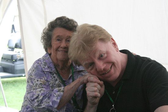Myrna Swensen and John Fricke pause for a sweet moment during Oz-Stravaganza! 2014.