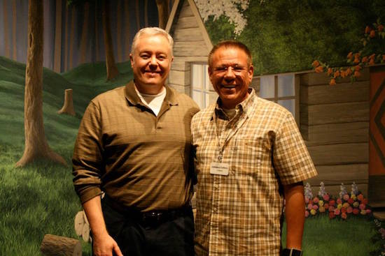 Author Paul Miles Schneider and owner of the Oz Museum's vast collection Johnpaul Cafiero. Wamego, Kansas, 2014.