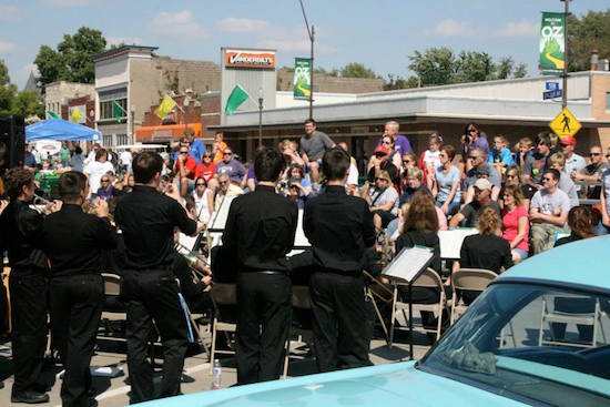 This crowd was "in the mood," with big band music during lunchtime. OZtoberFest 2014, Wamego, Kansas.