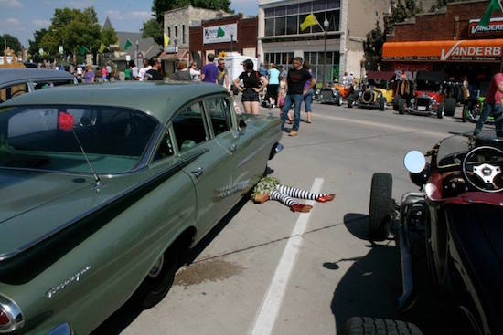 That poor Wicked Witch of the East can't catch a break. OZtoberFest 2014, Wamego, Kansas.