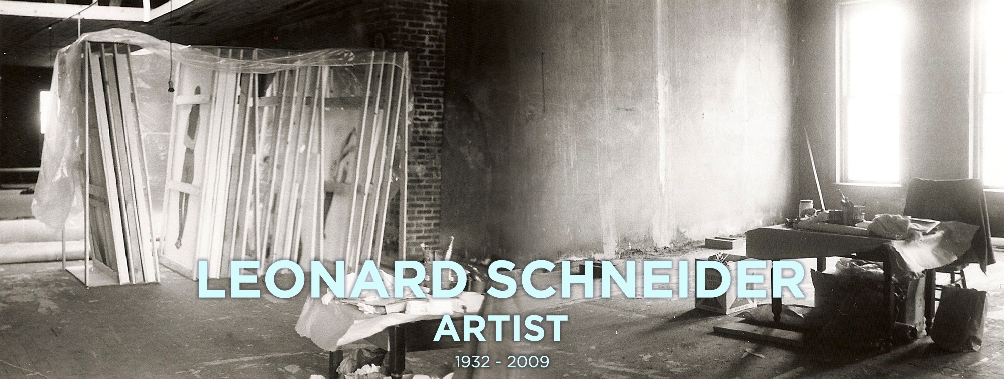 Dual images of Schneider's painting loft on Massachusetts Street in Lawrence, Kansas.