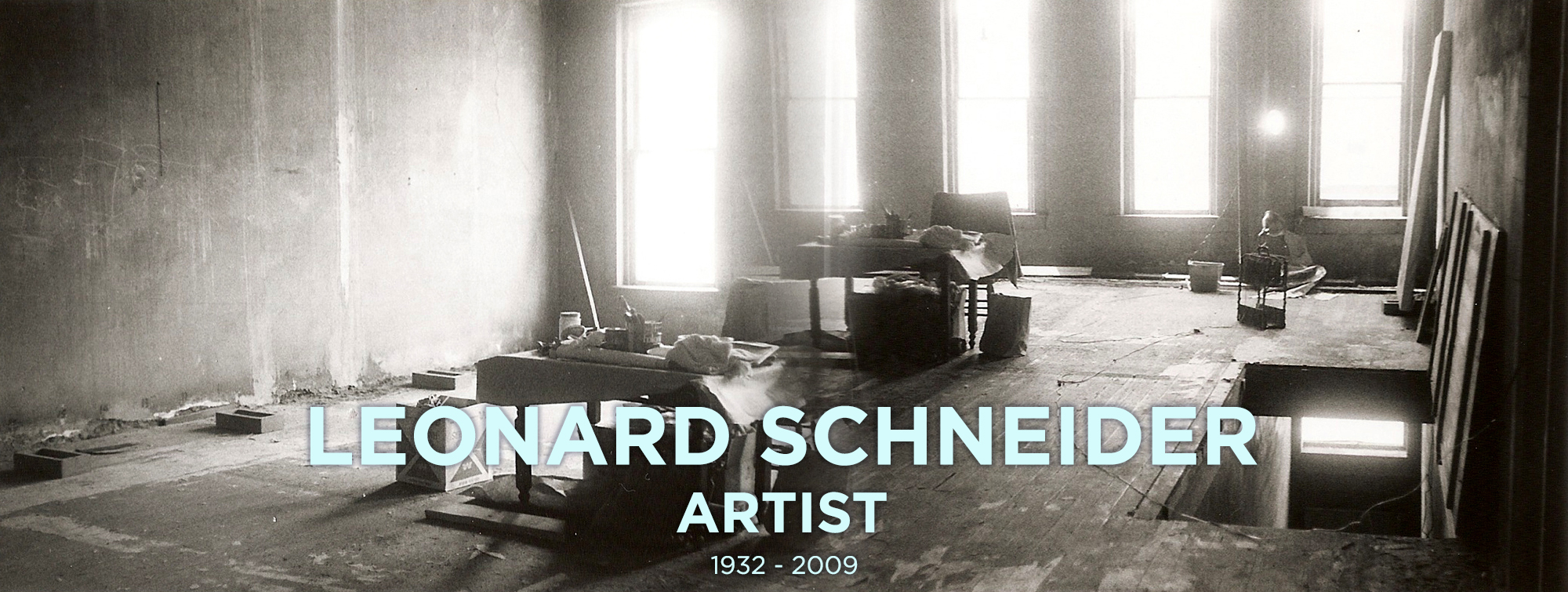 Dual images of Schneider's painting loft on Massachusetts Street in Lawrence, Kansas.