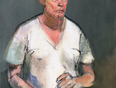 0023. The Painter #1. 22" x 32" (2003) Self-portrait of the artist. Self-portrait of the artist.