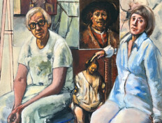 0081. Namuth's Photograph/ Bill and Elaine. 36" x 48" (2006) Inspired by a 1980 photograph by Hans Namuth of the artists Willem de Kooning and Elaine de Kooning. Inspired by a 1980 photograph by Hans Namuth of the artists Willem de Kooning and Elaine de Kooning.